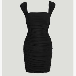 NWT Verdusa Women's Elegant Sleeveless Square Neck Ruched Bodycon Short Dress